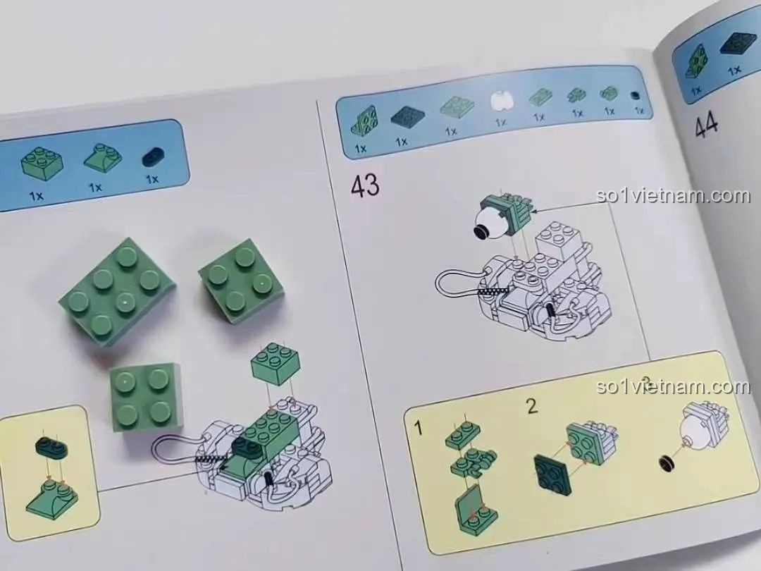 Chi tiết các mảnh ghép và bước lắp ráp phần thân của Kỳ Lân Chiêu Tài JK5132 JAKI.