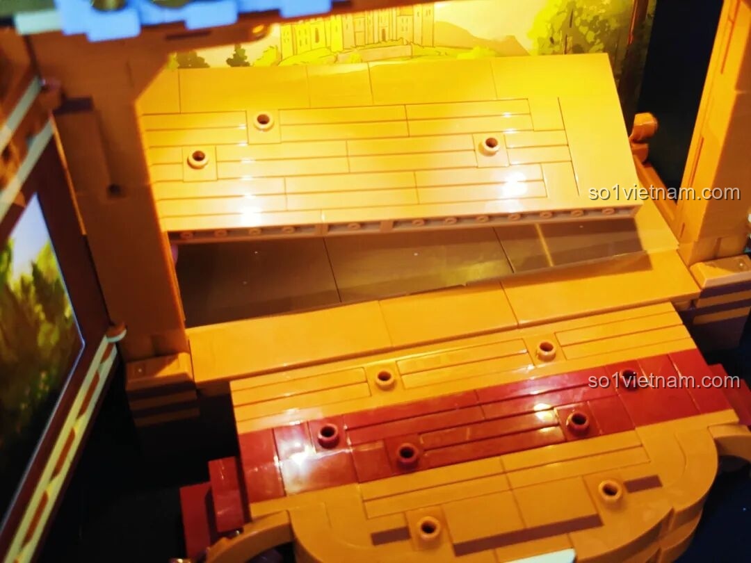 Phông nền sân khấu có thể thay thế của Lumibricks L9063 Đoàn Kịch Biểu Diễn Thời Trung Cổ. Đồ chơi mô hình Kịch Trường Trung Cổ L 9063.