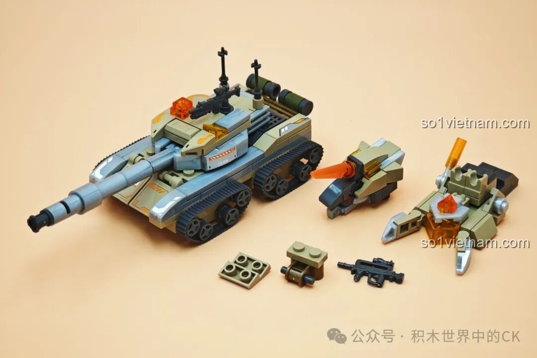 Mô hình xe tăng nhỏ thứ ba của bộ Sembo Block 203170, thể hiện sự đa dạng trong thiết kế.