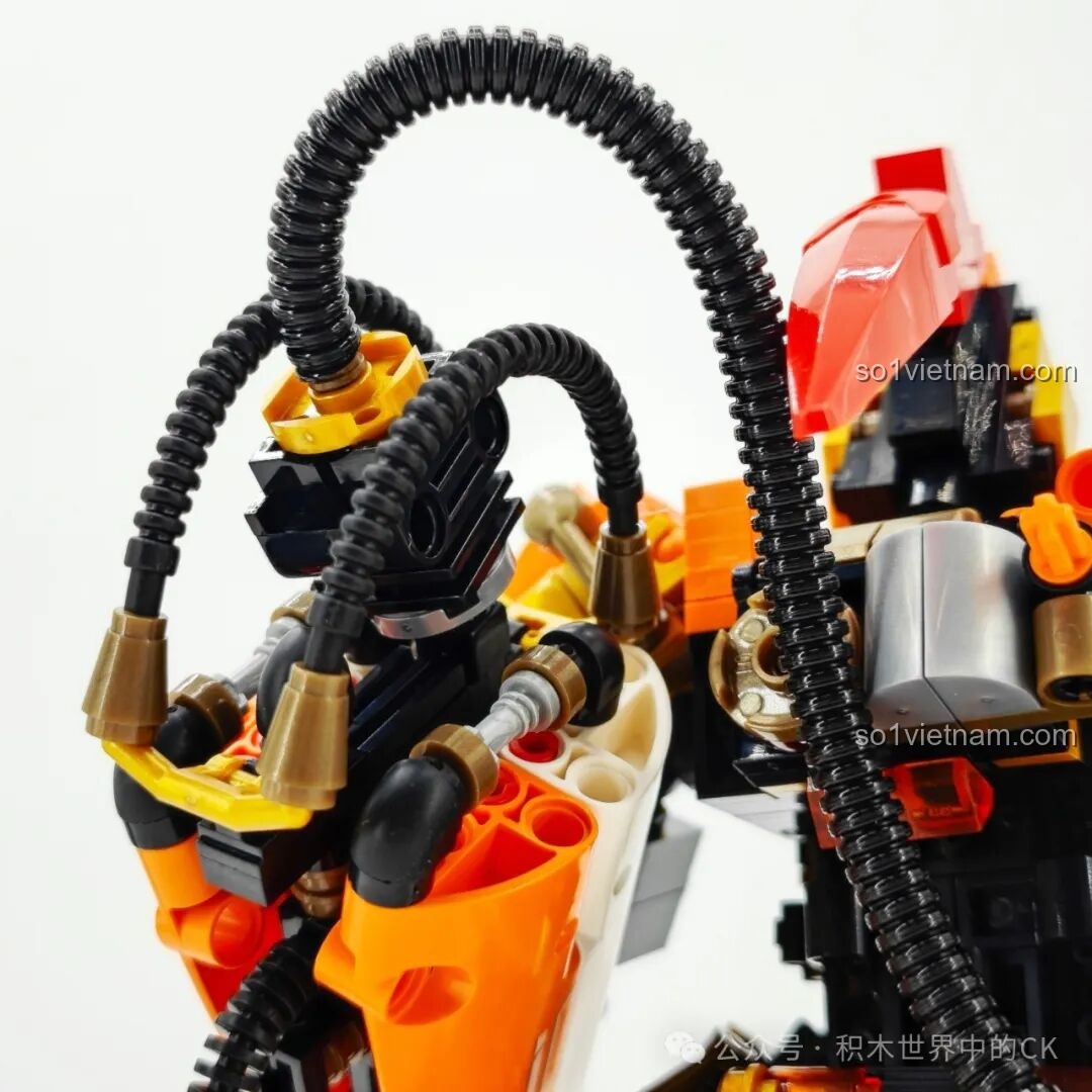 Quá trình lắp ráp phần chân của Người máy Trương Phi SEMBO 103397, với thiết kế đối xứng thông minh.