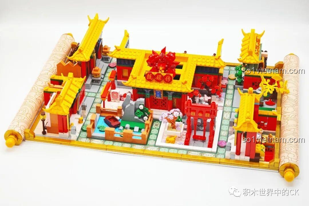 Cận cảnh cổng chính của bộ lắp ghép Mô hình Cung điện Chân Hoàn Truyện 1.