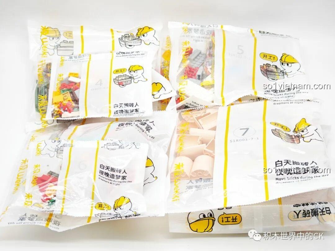 Tổng quan các túi mảnh ghép của Wekki 8001 Mô hình Cung điện Chân Hoàn Truyện.