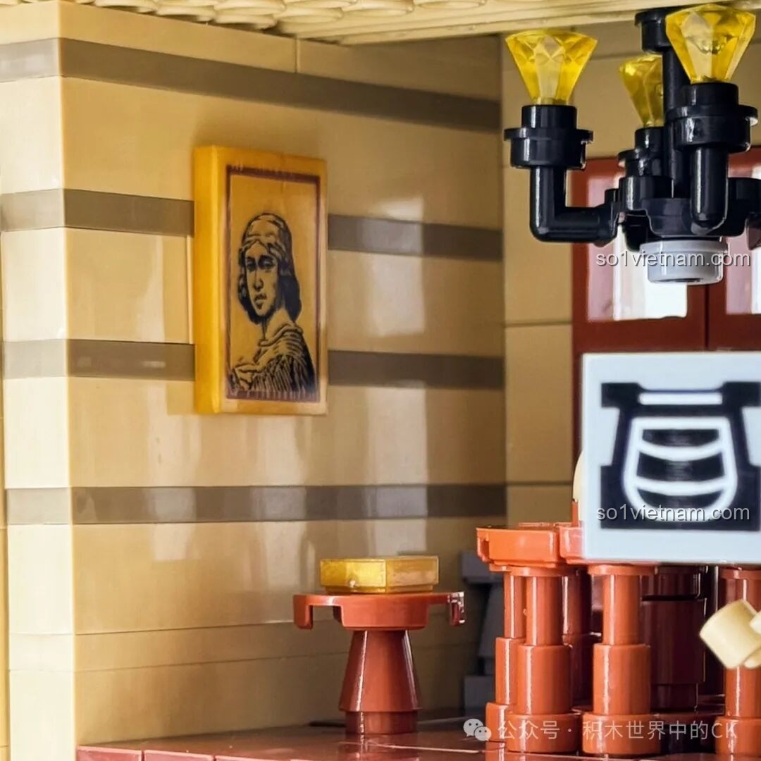 Mô hình Học viện Pháp thuật ZHEGAO 613004 hoàn chỉnh với hệ thống đèn LED được bật sáng, tạo hiệu ứng lung linh huyền ảo trong bóng tối.