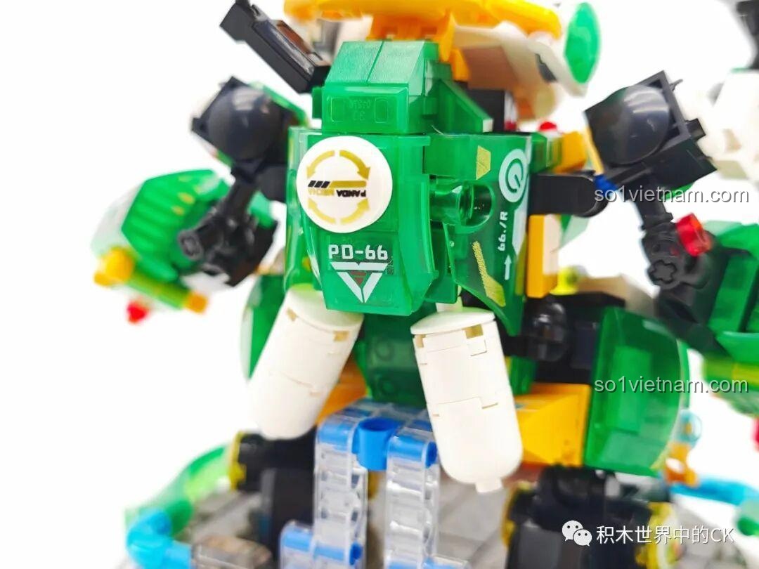 Tờ sticker trang trí cho bộ ZHEGAO 662012 Panda Mecha Lilia, tăng thêm chi tiết cho mô hình.