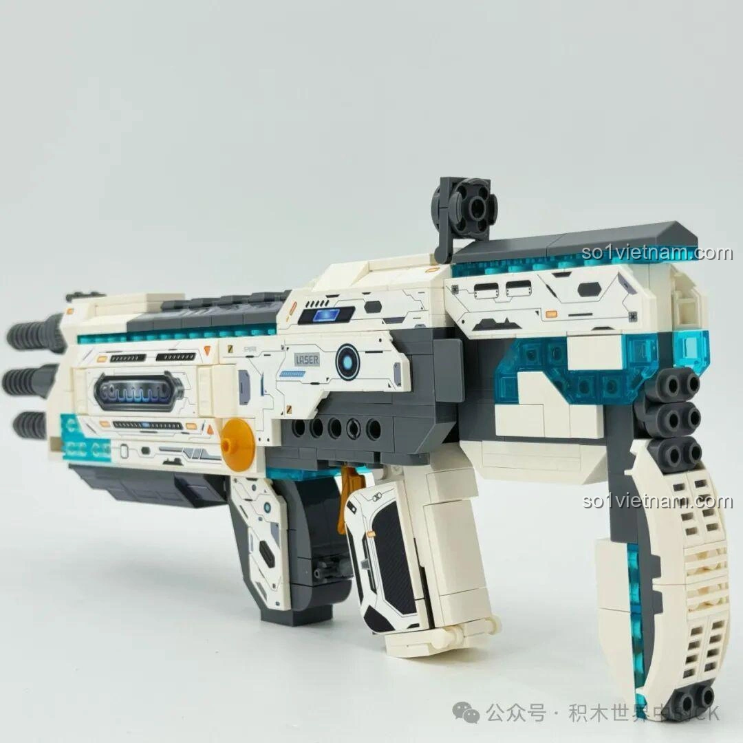 ZHEGAO 918019 Súng trường điện từ Bạch Dương nhìn từ bên trái, với các chi tiết trang trí và nút bấm giả.