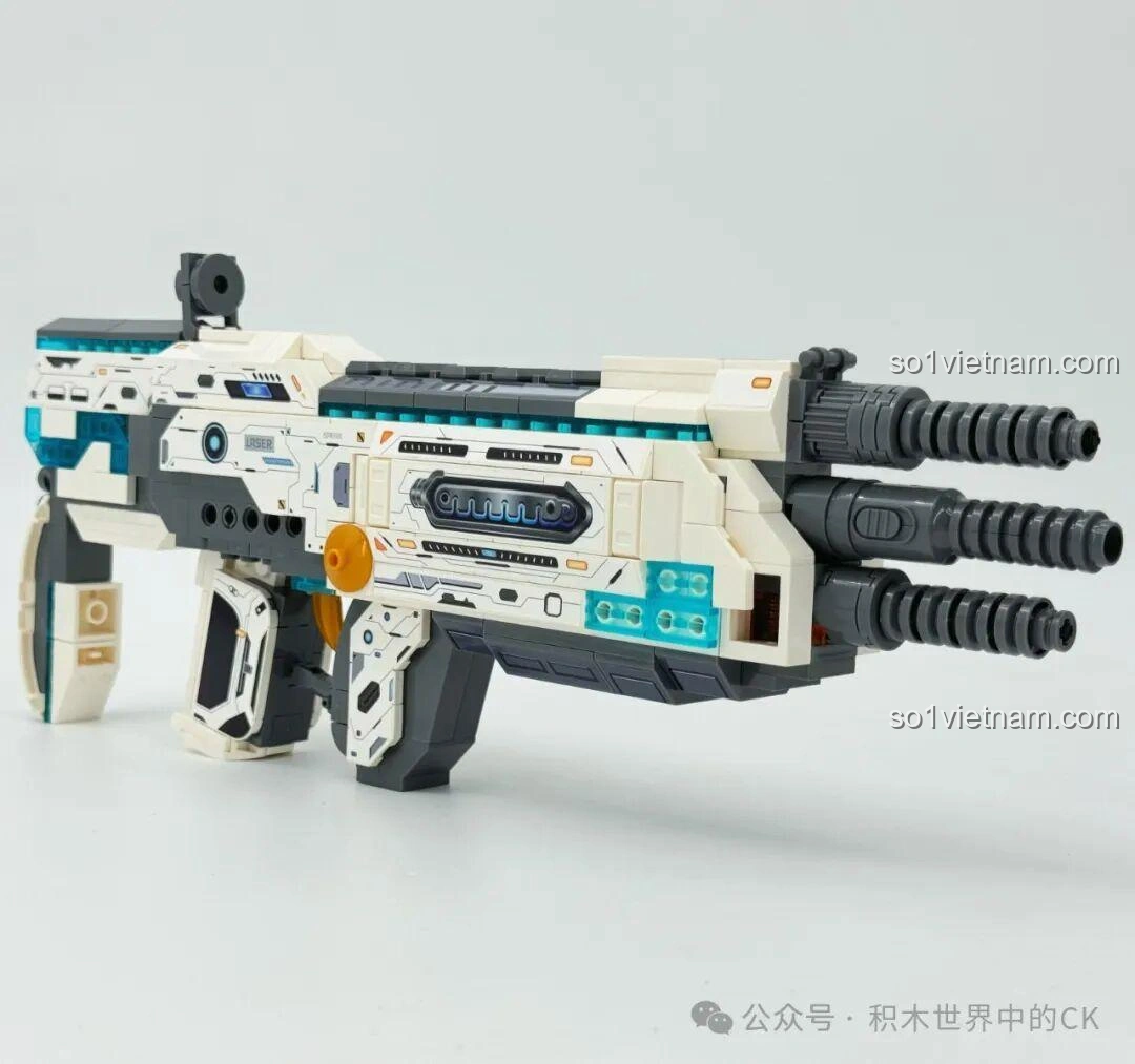 ZHEGAO 918019 Súng trường điện từ Bạch Dương nhìn từ dưới lên, thể hiện độ chắc chắn và các chi tiết ẩn.