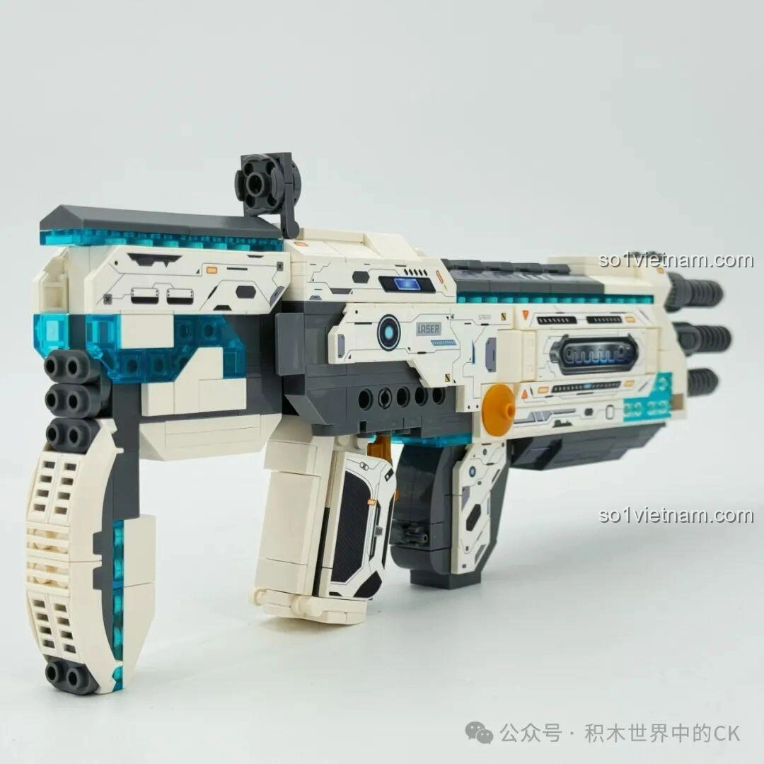 ZHEGAO 918019 Súng trường điện từ Bạch Dương nhìn từ phía sau, thể hiện chi tiết báng súng và tay cầm.