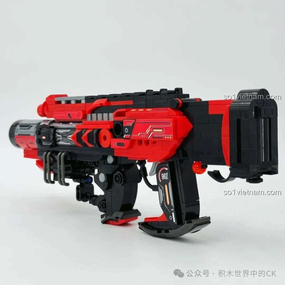 ZHEGAO 918022 Súng phun lửa Sư Tử nhìn từ bên trái, với các chi tiết trang trí và nút bấm giả.