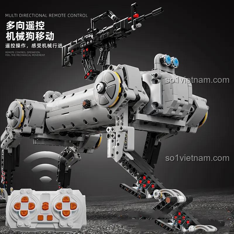 Robot chó máy không người lái 12GO 96009 điều khiển từ xa, bộ lắp ghép 1613 mảnh, đồ chơi mô hình robot chiến đấu, đồ chơi giáo dục cho bé trai 6 tuổi