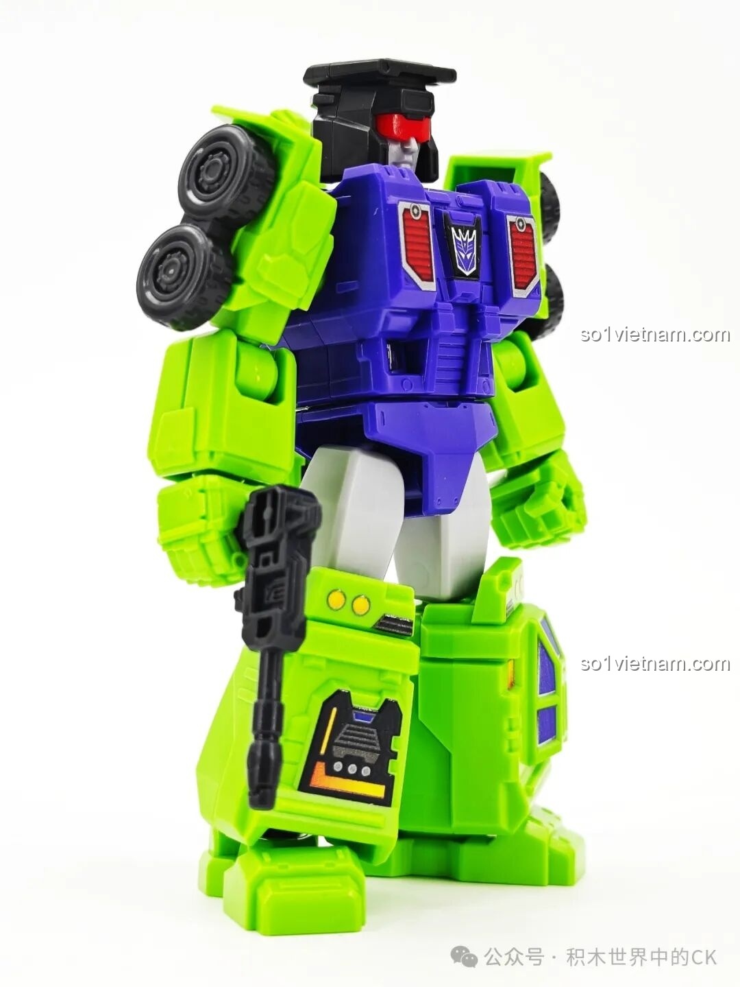 Góc nghiêng mô hình robot Hook BLOKEES 71104 Transformers, thể hiện chi tiết trên thân và vũ khí đi kèm.