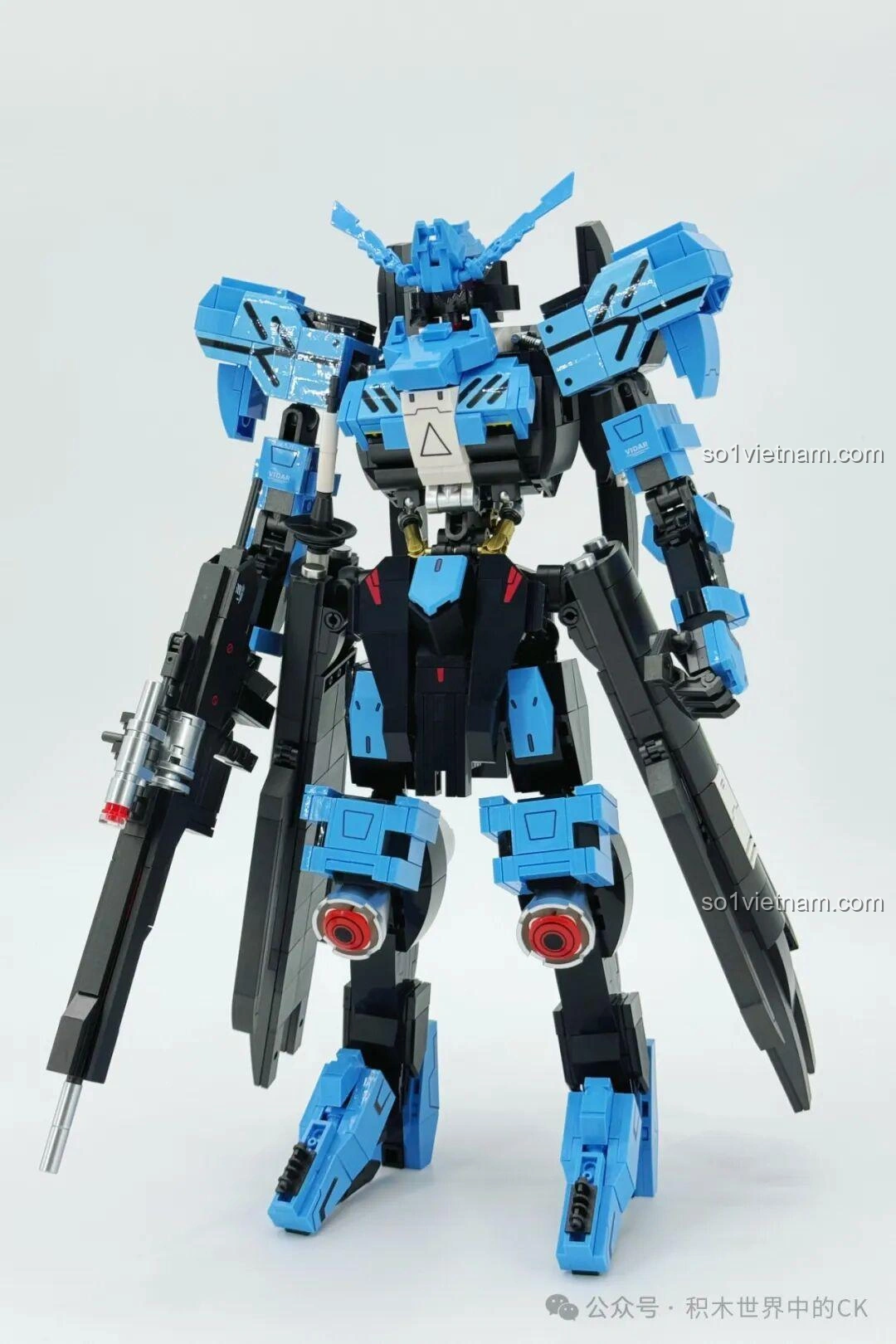 Mô hình Robot Vidar JIESTAR 58145 hoàn chỉnh nhưng chưa gắn vũ khí, thể hiện cấu trúc cơ bản và các khớp nối.