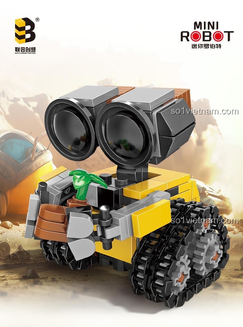Mô hình Robot Wall-E Mini B.Toys JKC7635, bộ lắp ghép 217 mảnh, đồ chơi mô hình robot cho bé 6 tuổi