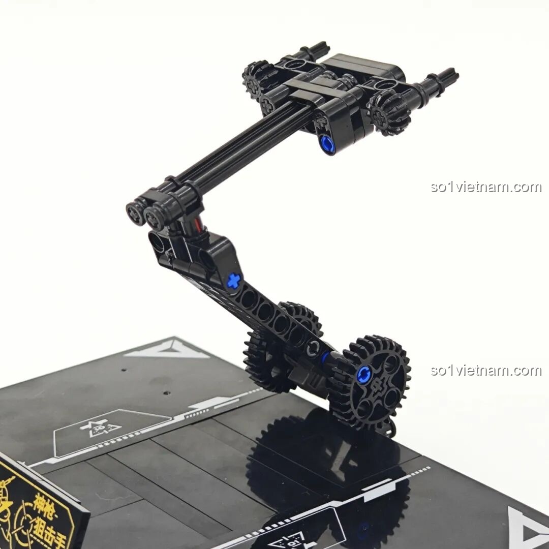 Robot Xạ Thủ Thần Súng Keeppley 23102 trong tư thế bắn nằm, súng bắn tỉa khổng lồ.