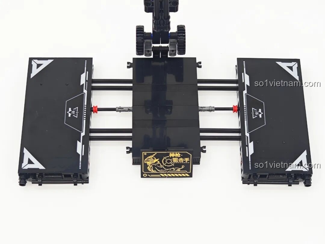 Robot Xạ Thủ Thần Súng Keeppley 23102 trong tư thế bắn nằm, súng bắn tỉa khổng lồ.