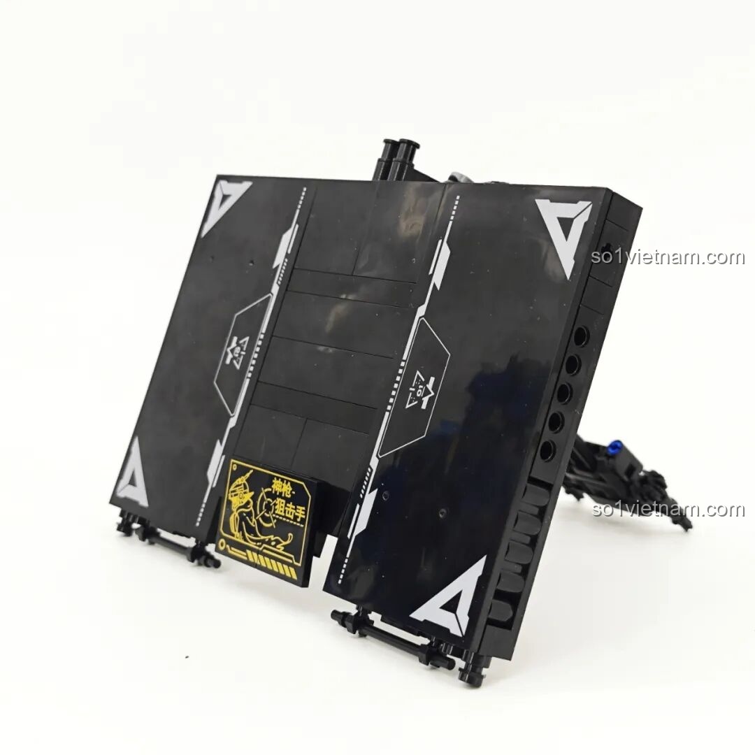 Robot Xạ Thủ Thần Súng Keeppley 23102 trong tư thế bắn nằm, súng bắn tỉa khổng lồ.
