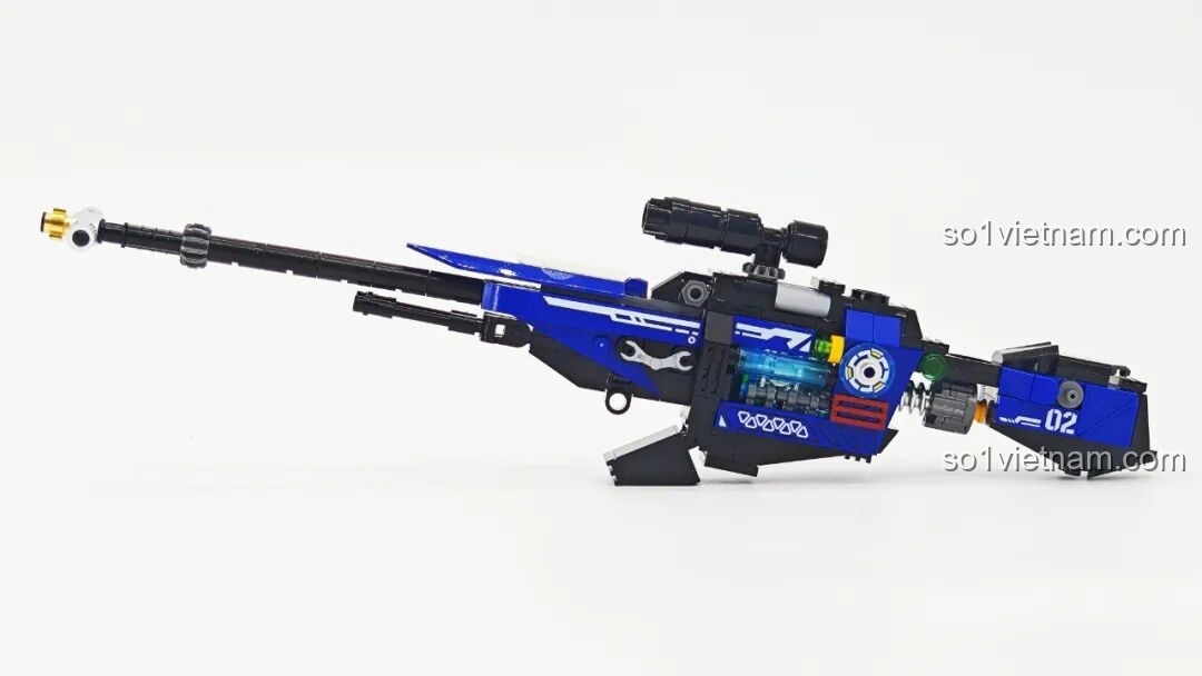 Robot Xạ Thủ Thần Súng Keeppley 23102 trong tư thế bắn nằm, súng bắn tỉa khổng lồ.