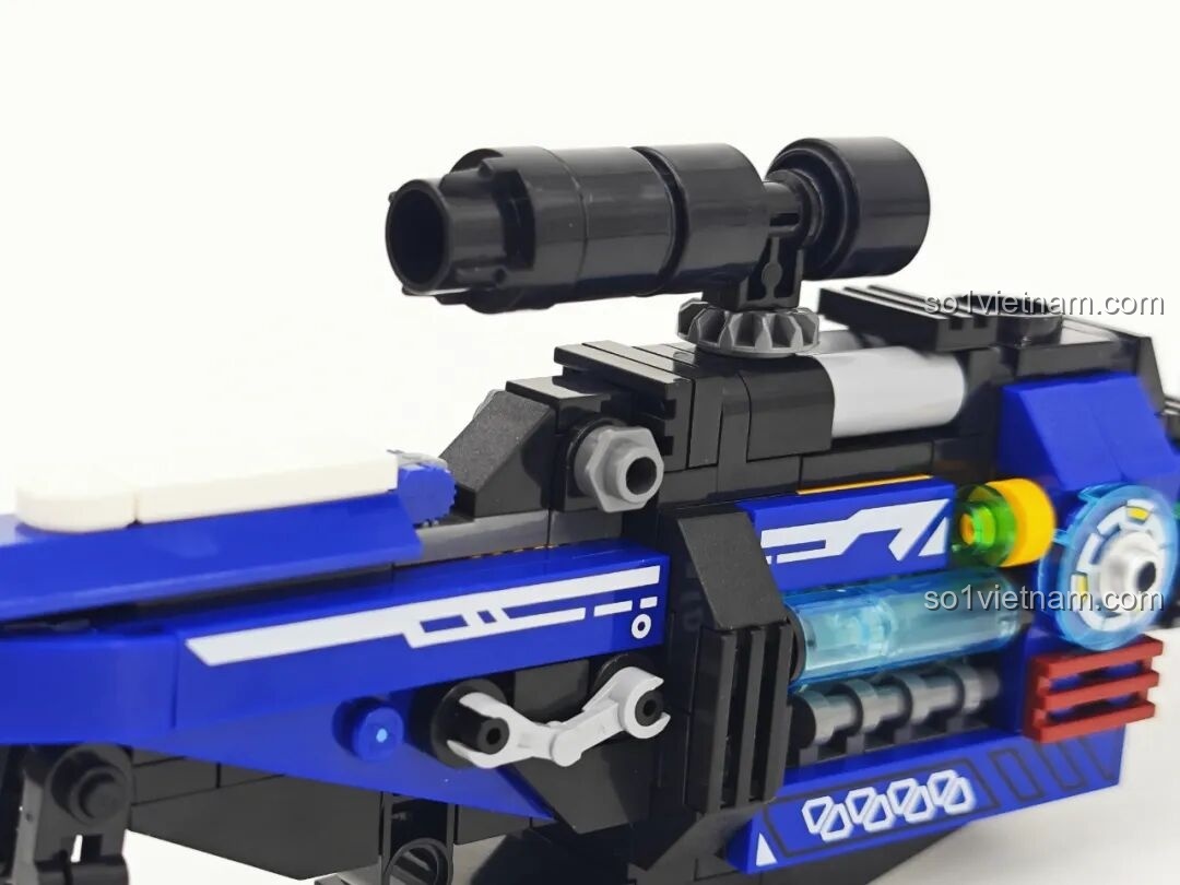 Robot Xạ Thủ Thần Súng Keeppley 23102 trong tư thế bắn nằm, súng bắn tỉa khổng lồ.