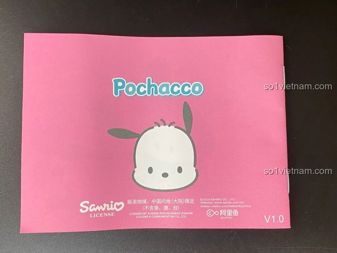 Mặt sau sách hướng dẫn Keeppley Pochacco KUPPY K20819 với hình ảnh nhân vật.