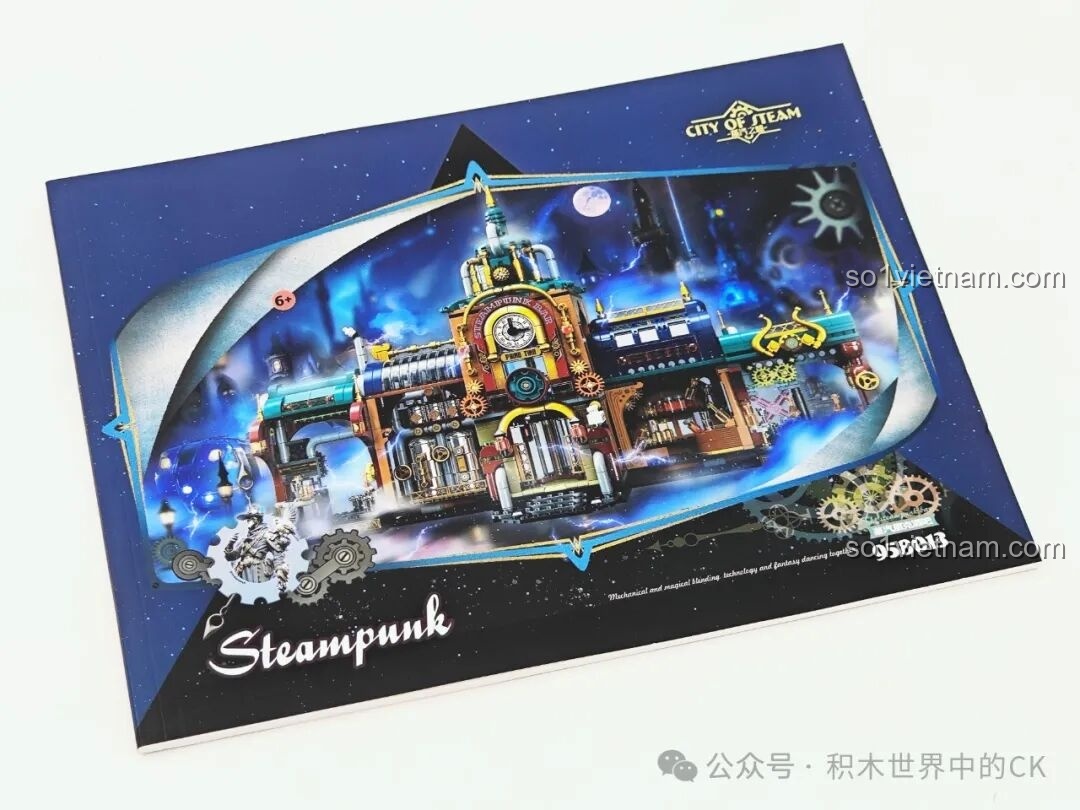 Sách hướng dẫn lắp ráp chi tiết của bộ ZHEGAO 958013 Quán Bar Steampunk, in màu rõ nét và dễ hiểu cho người chơi.