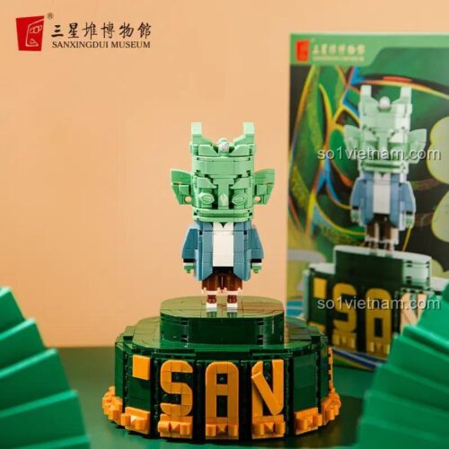 Mô hình Tượng đồng Sanxingdui Sanxingdui Museum sau khi lắp ráp hoàn chỉnh, bộ xếp hình 1068 mảnh chất lượng cao.