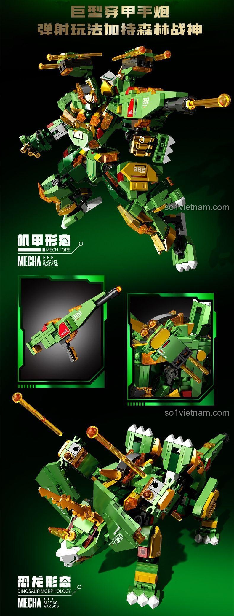SEMBO 103392 Biến hình Khủng long Mecha - Robot dạng chiến đấu