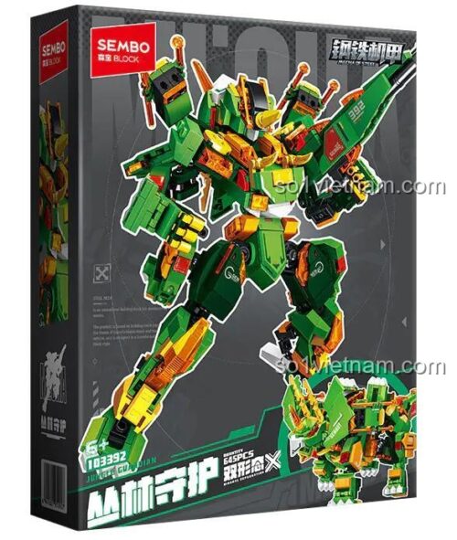 Hộp sản phẩm SEMBO 103392 Biến hình Khủng long Mecha - Đồ chơi lắp ghép 645 chi tiết