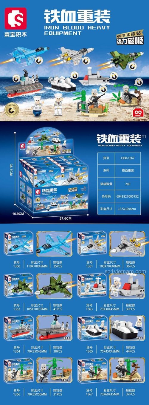 SEMBO 1361 Máy bay chiến đấu Tốc độ Bão táp, 36 chi tiết, 1 minifigure, phù hợp cho bé trai 6 tuổi