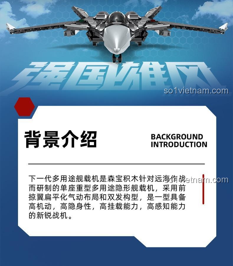 SEMBO 202192 Máy bay chiến đấu đa năng thế hệ mới, bộ đồ chơi máy bay chiến đấu, đồ chơi xây dựng máy bay quân sự, đồ chơi lắp ghép máy bay chiến đấu thế hệ mới