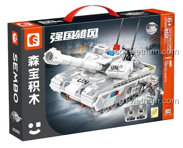 Hộp đựng bộ đồ chơi SEMBO 203190 Xe tăng chiến đấu chủ lực Leopard 2A7, 345 mảnh ghép, đồ chơi giáo dục cho bé trai 6 tuổi