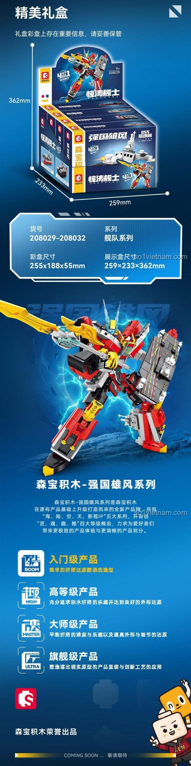 SEMBO 208031 Robot chiến đấu "Kình Ngư" - chi tiết khớp nối