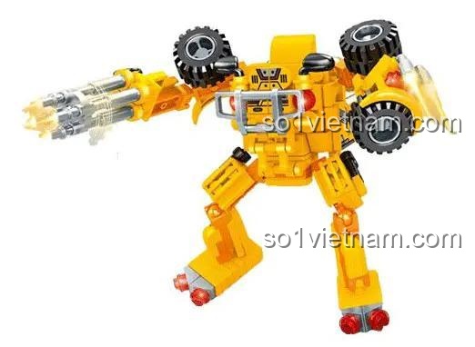 SEMBO 2859 Xe Cứu Hộ Robot Biến Hình 199 Mảnh - Đồ chơi lắp ghép cho bé trai 6 tuổi