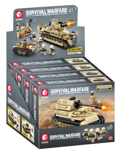 SEMBO 2912 Bộ lắp ghép Xe tăng diệt tăng hạng nặng Jagdpanzer Tiger P 238 Mảnh, Xe tăng quân sự, Lắp ráp 4 mẫu, Độ tuổi 6+, Con trai