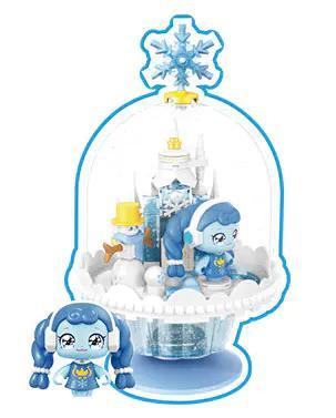 SEMBO 616212 Mô hình Bình Thời Gian Tuyết cho bé gái, 125 mảnh, có thể xoay và di chuyển