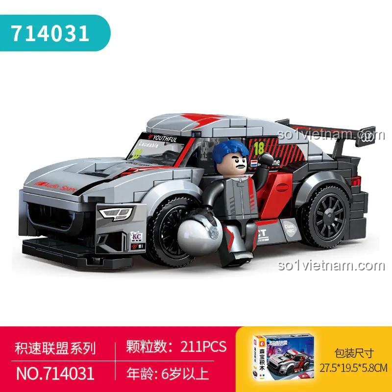 SEMBO 714031 Xe đua Audi RS 5 DTM bộ lắp ráp, đồ chơi mô hình tốc độ đỉnh cao cho bé trai 6 tuổi, có thể thay đổi cánh gió và bộ khuếch tán sau, giá tốt