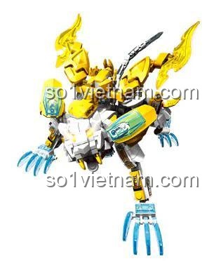 đồ chơi mô hình Robot Bạch Hổ 103330 biến hình thành dạng thú linh thiêng, kích thích sáng tạo cho bé trai 6 tuổi.