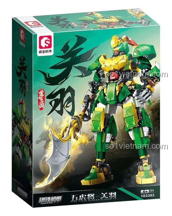 Hộp bộ lắp ghép SEMBO 103393 Người máy cơ khí Quan Vũ, đồ chơi lắp ráp chất lượng cao cho bé trai 6 tuổi giá tốt.