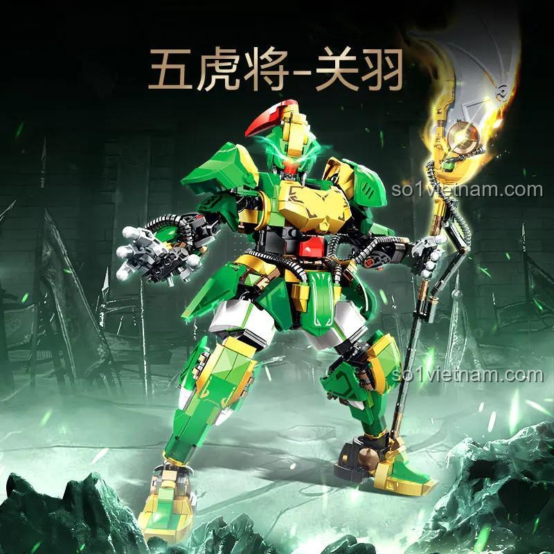 Đồ chơi mô hình Robot Quan Vũ SEMBO 103393, bộ đồ chơi Quan Vũ Ngũ Hổ Tướng cho bé trai 6 tuổi phát triển tư duy.