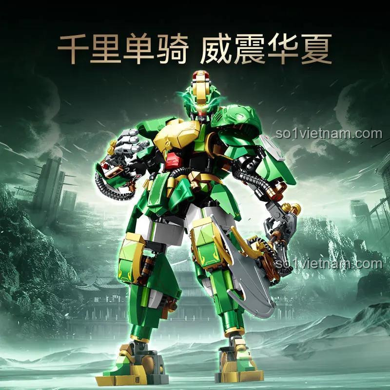 Người máy cơ khí Quan Vũ SEMBO 103393 uy nghi, bộ lắp ghép 103393 giúp bé trai 6 tuổi phát triển sáng tạo.