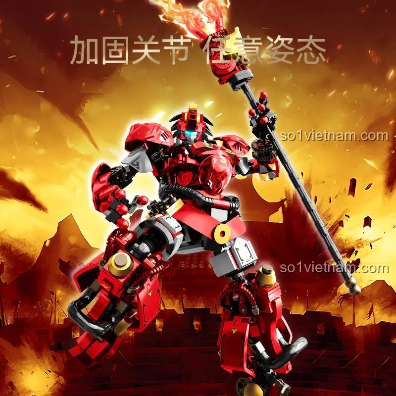 Người máy Trương Phi SEMBO 103397 với khớp nối linh hoạt, đồ chơi mô hình Mecha Tam Quốc, cho con trai 6 tuổi, giá trị cao
