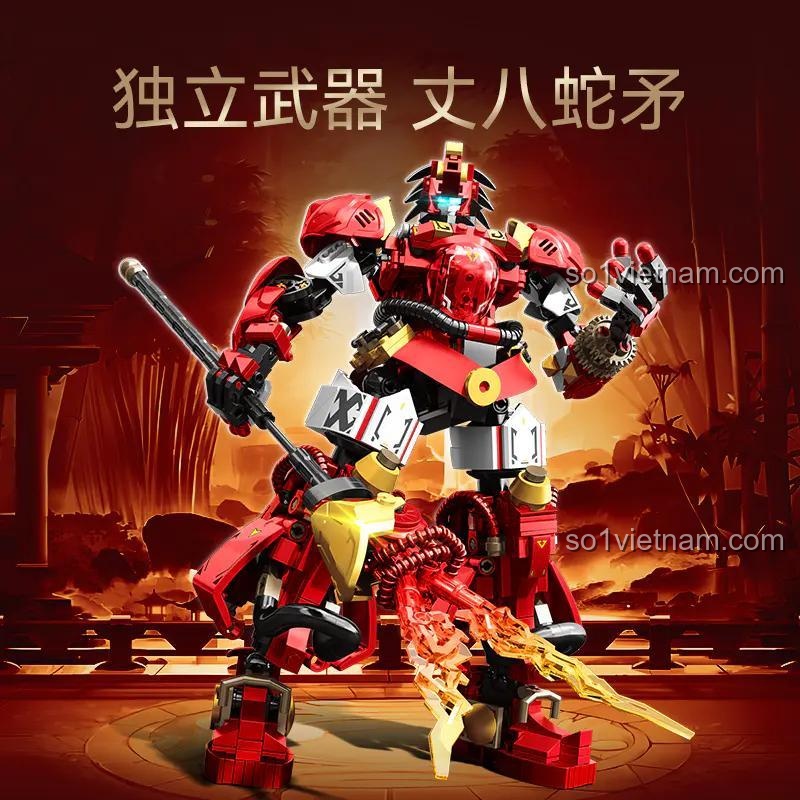 Vũ khí Trượng Bát Xà Mâu của Người máy Trương Phi SEMBO 103397, bộ lắp ghép Robot Trương Phi, đồ chơi cho con trai 6 tuổi