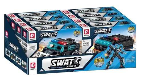 Hộp bộ lắp ghép Robot Biến Hình SWAT Black Hawk 8 Trong 1 SEMBO 104322-104329, đồ chơi mô hình chất lượng cao cho con trai 6 tuổi, giá tốt.
