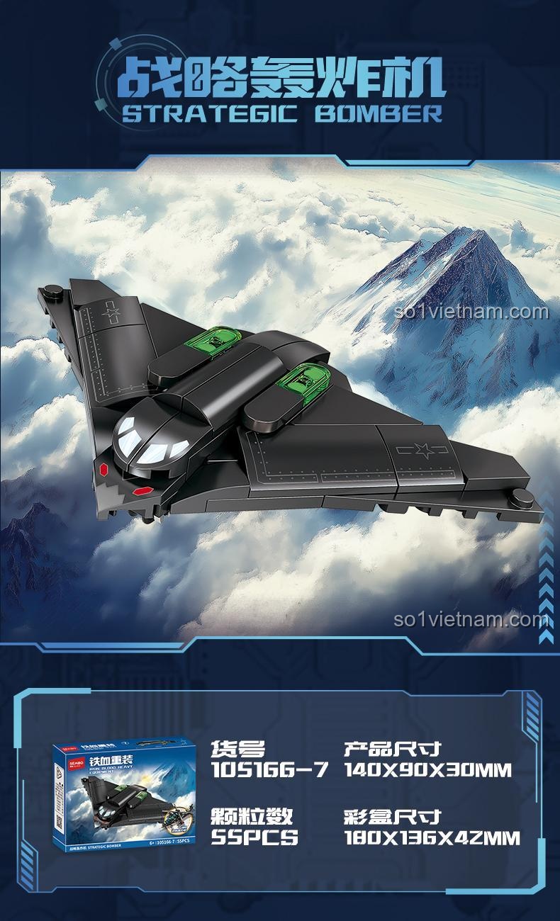 đồ chơi lắp ráp Mô hình máy bay chiến đấu SEMBO Bộ sưu tập máy bay quân sự 8in1 máy bay ném bom chiến lược