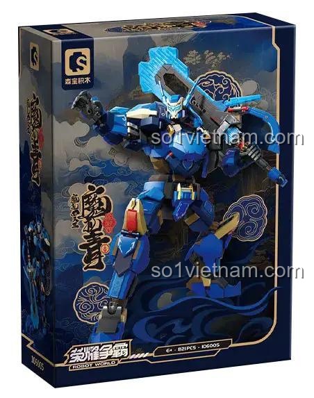 Hộp sản phẩm SEMBO 106005 Robot Ma Lực Tứ Thiên Vương, bộ lắp ghép robot chiến đấu, đồ chơi cho bé trai 6 tuổi, kích thước 38x28.3x10.8 cm