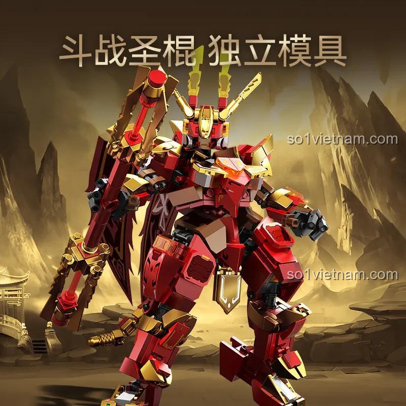 Vũ khí Côn Như Ý độc đáo của Robot Tôn Ngộ Không SEMBO 106073, bộ đồ chơi mô hình cho bé trai 6 tuổi, chi tiết tinh xảo.