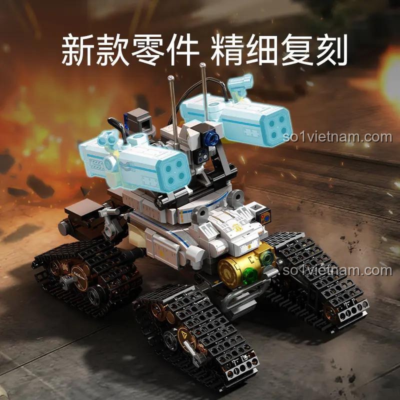 Chi tiết tinh xảo của đồ chơi mô hình Sembo 107503 Robot chiến đấu game Lưu Lạc Địa Cầu.