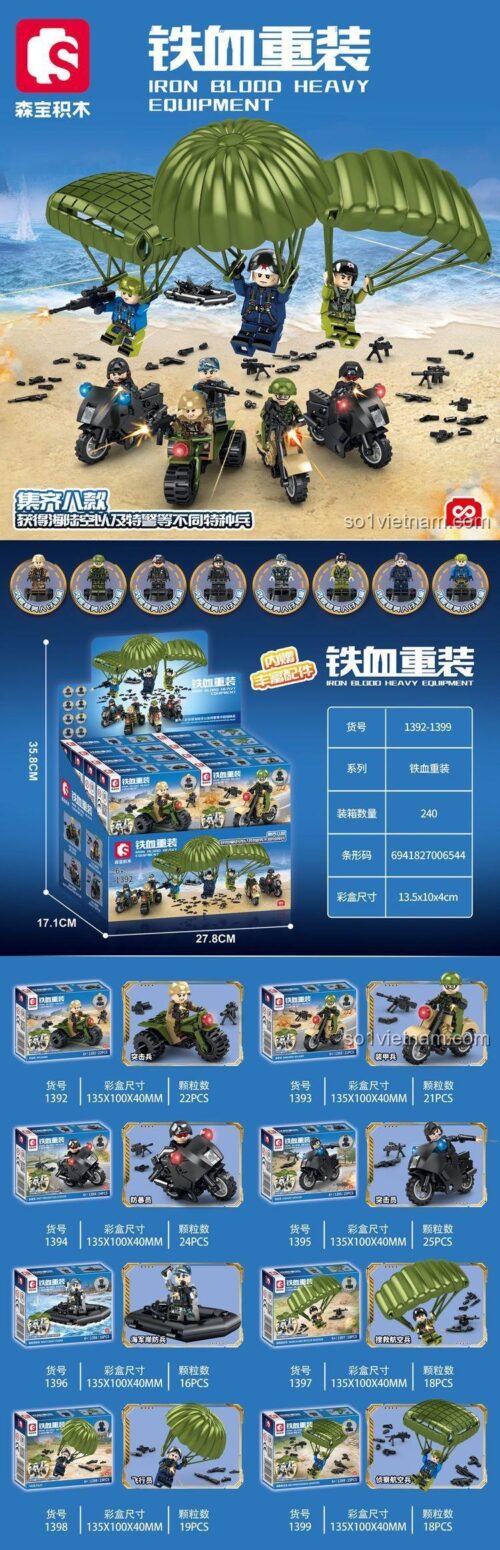 Mô hình SEMBO 1394 Xe Jeep Quân Sự Prowler đã lắp ráp