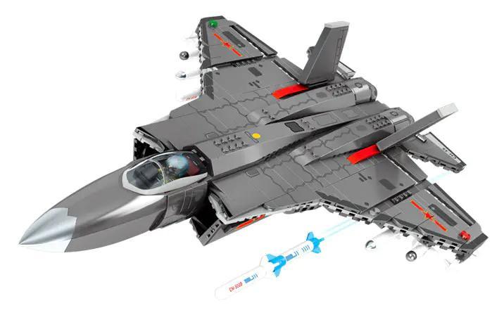 SEMBO 202191 Máy bay chiến đấu J-35 Bộ đồ chơi Máy bay chiến đấu J-35 Lắp ráp chi tiết cao