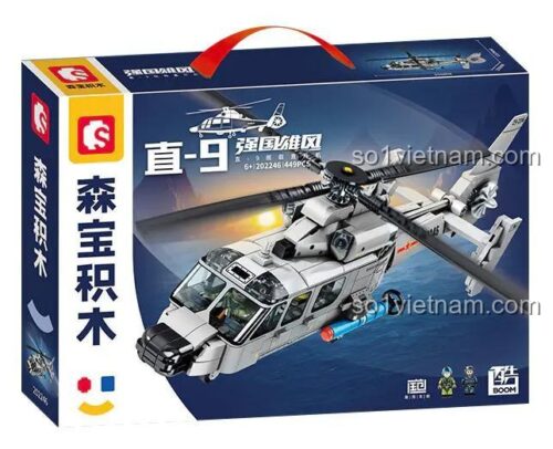 Hộp sản phẩm SEMBO 202246 Trực thăng hải quân Z-9 bộ đồ chơi quân sự
