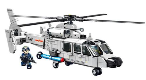 SEMBO 202246 Trực thăng Hải quân Z-9 bộ đồ chơi mô hình lắp ghép cho bé trai 6 tuổi