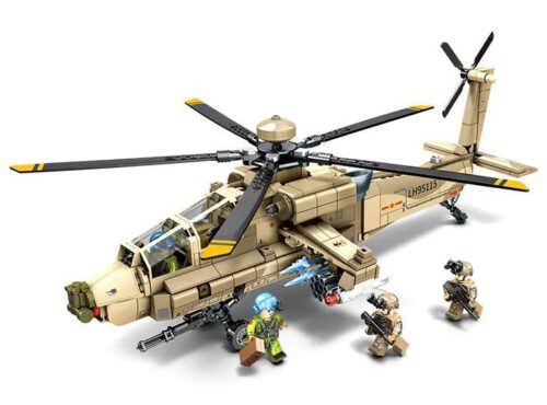 Bộ lắp ghép Trực thăng WZ-21 SEMBO 202268 với 4 lính đặc nhiệm, đồ chơi cho bé trai 6 tuổi giá rẻ.